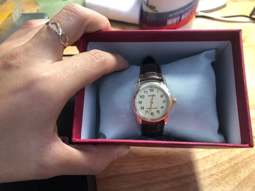 Đồng hồ nữ dây da Casio chính hãng Anh Khuê LTP-V001GL-9BUDF