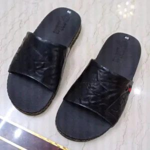 Dép da nam quai ngang đẹp đế cao 3cm,khâu đế toàn bộ - D104