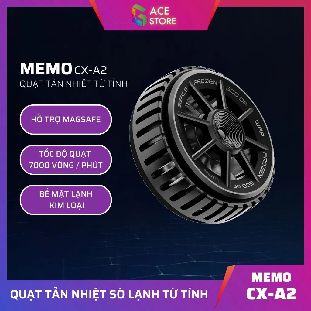 Memo CX-A2 | Quạt tản nhiệt sò lạnh từ tính dành cho điện thoại và iPad có đèn LED