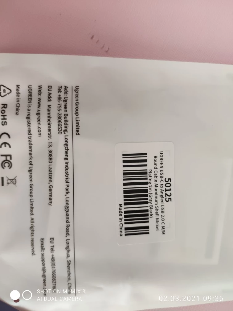Cáp PD chuyển đổi cổng USB Type C sang USB C UGREEN chất lượng cao