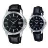 Đồng hồ đôi nam nữ dây da Casio Anh Khuê MTP/LTP V004L-1A