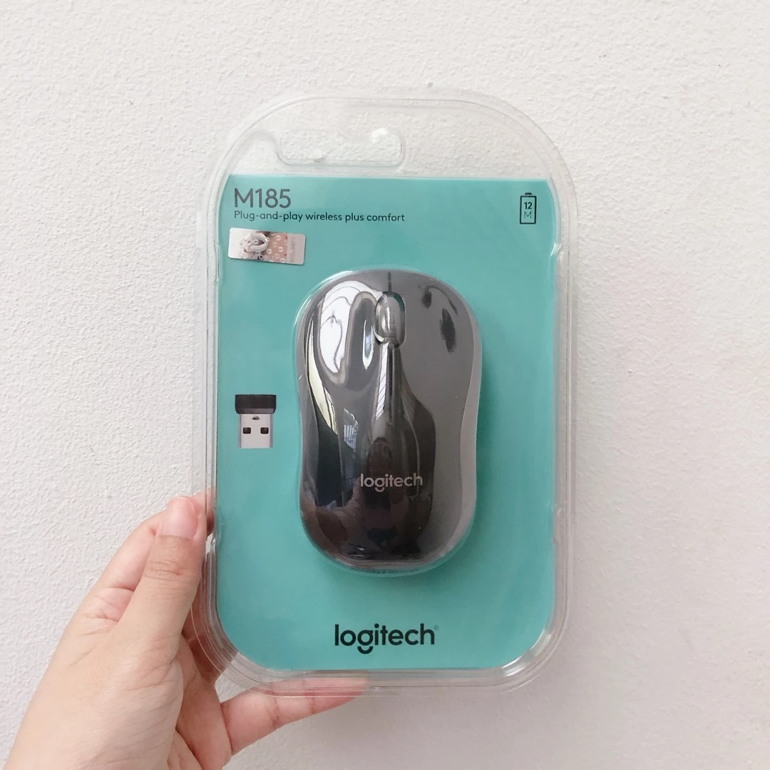 Chuột không dây Logitech M185 | Logitech M186 - USB, nhỏ gọn, thuận cả 2 tay, phù hợp PC/Laptop
