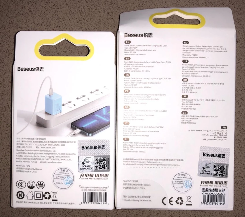 Dây Cáp Baseus PD 20W Nối Đầu USB-C Sang Đầu L Sạc Nhanh Hỗ Trợ Truyền Dữ Liệu 480Mbps