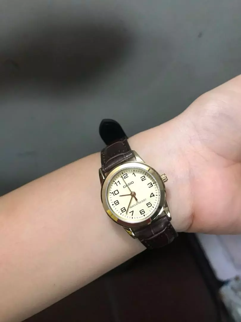 Đồng hồ nữ dây da Casio chính hãng Anh Khuê LTP-V001GL-9BUDF