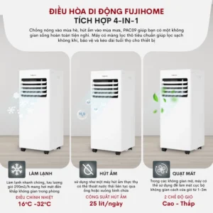 Alternative view of Máy lạnh di động FUJIHOME 9000-12000BTU - Giải pháp 4 trong 1 chính hãng