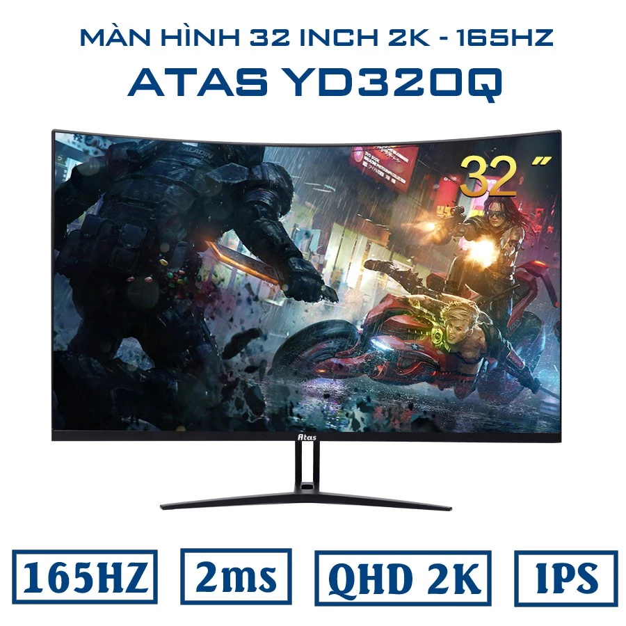 Màn hình 32 inch cong ATAS YS320Q - Tần số quét 165Hz - Tấm nền IPS - Độ phân giải 2k