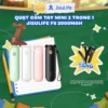 Quạt Cầm Tay Mini 3 Trong 1 JISULIFE F8 2000mAh Tích Hợp Sạc Dự Phòng, Đèn Pin Siêu Sáng Chính Hãng - Bảo Hành 12 Tháng