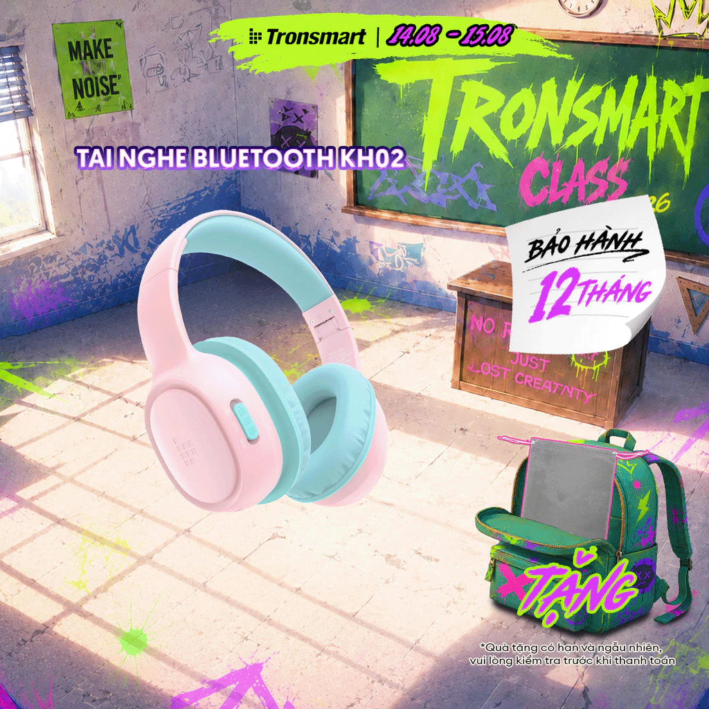 Tai nghe trẻ em Bluetooth Tronsmart KH02 V5.3 | 35 tiếng sử dụng | Giới hạn âm lượng an toàn | Bảo hành 12 tháng