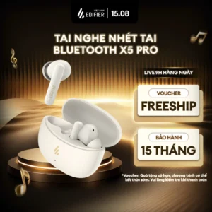Tai Nghe Nhét Tai Bluetooth Không Dây EDIFIER X5 PRO - Chế Độ Khử Ồn - Chơi Nhạc Thoải Mái Tới 31H - 15 Tháng Bảo Hành