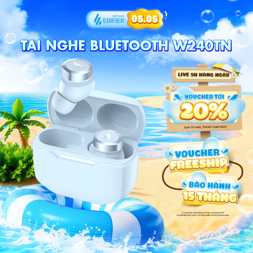 Tai nghe Bluetooth Nhét Tai Không Dây EDIFIER W240TN - Khử Ồn Hiệu Quả - Chơi Nhạc Đến 25H - 15 Tháng Bảo Hành