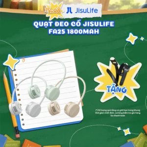 [NEW] Quạt đeo cổ JISULIFE FA25 4W 1800mAh không cánh | 4 Cấp độ gió | Uốn dẻo linh hoạt | Sử dụng tới 12H - BH 12 tháng