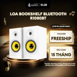 Loa Bookshelf Bluetooth Để Bàn EDIFIER R1080BT - Công Suất 24W - Âm Thanh Cân Bằng - Cổng Kết Nối AUX -15 Tháng Bảo Hành