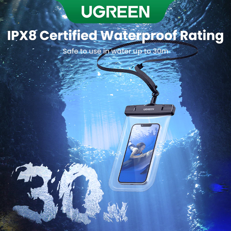 UGREEN Túi Đựng Điện Thoại Chống Thấm Nước IPX8 7.2 inch Max iPhone 14 13 12 Pro Max Samsung S23 Xiaomi Ốp