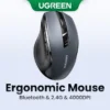 Chuột không dây UGREEN, 6 nút im lặng, 2.4G có đầu thu Mini USB, cài đặt DPI 5 cấp độ 4000DPI, máy tính xách tay PC / Mac / Linux