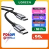 UGREEN Type-C 60W Cáp Sạc USB C Sang USB C Cho iPhone 15 Samsung Xiaomi Air Macbook iPad Pro 12.9 11