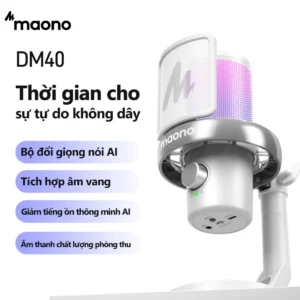 Micrô Gaming Maono DM40 Pro Wireless: Âm Thanh AI & RGB Cực Chất