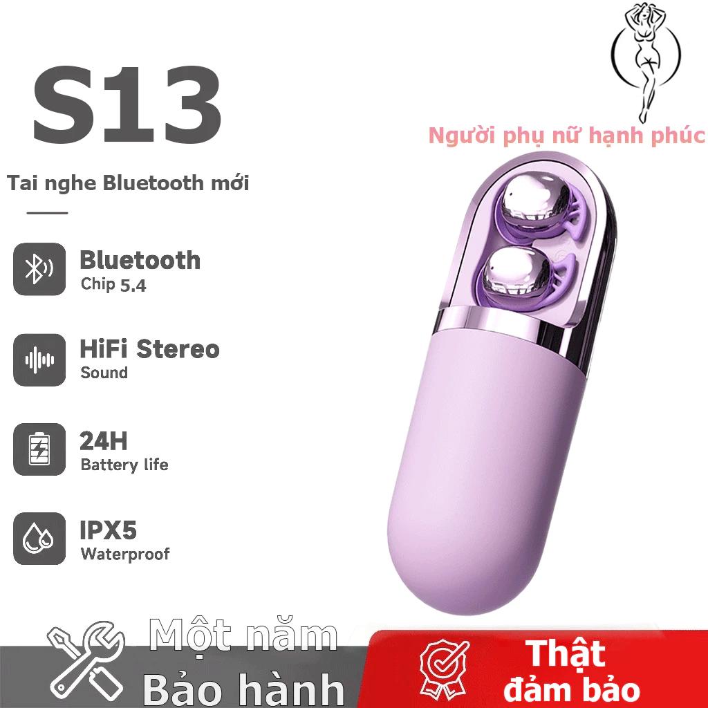 Tai Nghe Bluetooth S13 Không Dây Chống Nước IPX5 Âm Thanh 360