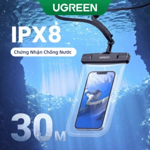Túi đựng điện thoại chống nước UGREEN 7.2 inch IPX8 cho iPhone 14 13 12 Pro Max Vỏ bảo vệ Túi bơi đa năng