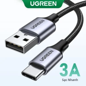 Cáp sạc nhanh UGREEN 3A 18w Type-C USB-C nylon bện thích hợp cho Redmi Xiaomi 13 12 Pro Samsung galaxy s22 one plus