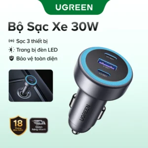 Sạc Xe Hơi UGREEN PD30W USB C Sạc Nhanh Cho iPhone 16 Pro Max 15 Sạc Nhanh Cho Điện Thoại Di Động USB C Xe Hơi