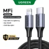[Cho iPhone 8 -14 MFi] Cáp Sạc Nhanh UGREEN Nylon Dù USB-C to Lightning | Đạt chứng nhận MFi Apple | Chắn chắc - US304-cho iPhone 11 12 13 14/ iPad Pro Air/ Air Pod Pro