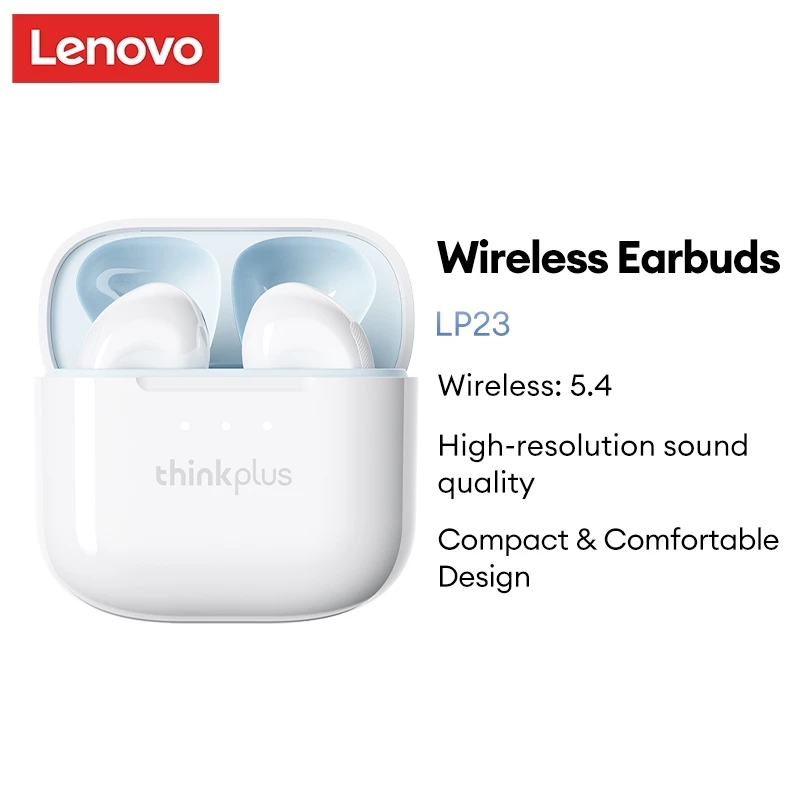 Tai nghe Bluetooth Lenovo LP23 Tai nghe không dây Âm nhạc chơi game Chế độ kép có Mic BT5.4