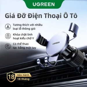 Giá đỡ điện thoại ô tô UGREEN Giá đỡ điện thoại thông hơi trên ô tô cho điện thoại di động Xiaomi Samsung iPhone 12 13 14 15 Giá đỡ ô tô