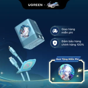UGREEN Bộ sạc Phiên Bản Honkai: Star Rail USB-C 65W GaN USB-C Phích cắm có thể gập lại + Cáp USB-C 100W 1m, Sạc nhanh cho iPhone 17 16 Pro Max / MacBook / Samsung S26 Ultra iPad (Phích cắm US)