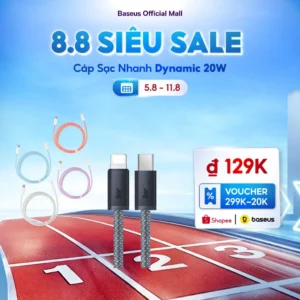 Dây Cáp Baseus PD 20W Nối Đầu USB-C Sang Đầu L Sạc Nhanh Hỗ Trợ Truyền Dữ Liệu 480Mbps