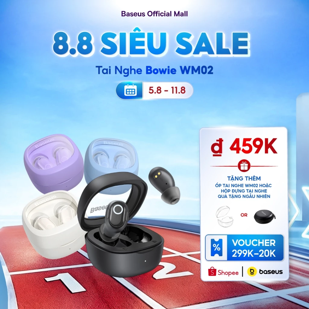 Tai nghe nhét tai không dây BASEUS WM02 bluetooth 5.3 TWS chống ồn