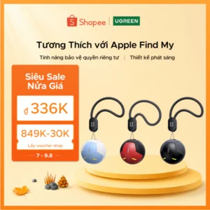 [Thiết kế bóng đá] Thiết kế bóng đá UGREEN FineTrack Chống mất Bluetooth5.0 Finder Tracker Finder IP68 Bộ định vị chống nước tương thích với iOS