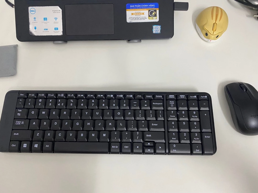 Combo chuột phím không dây Logitech MK215 - nhỏ gọn, có phím số, 1 đầu thu USB