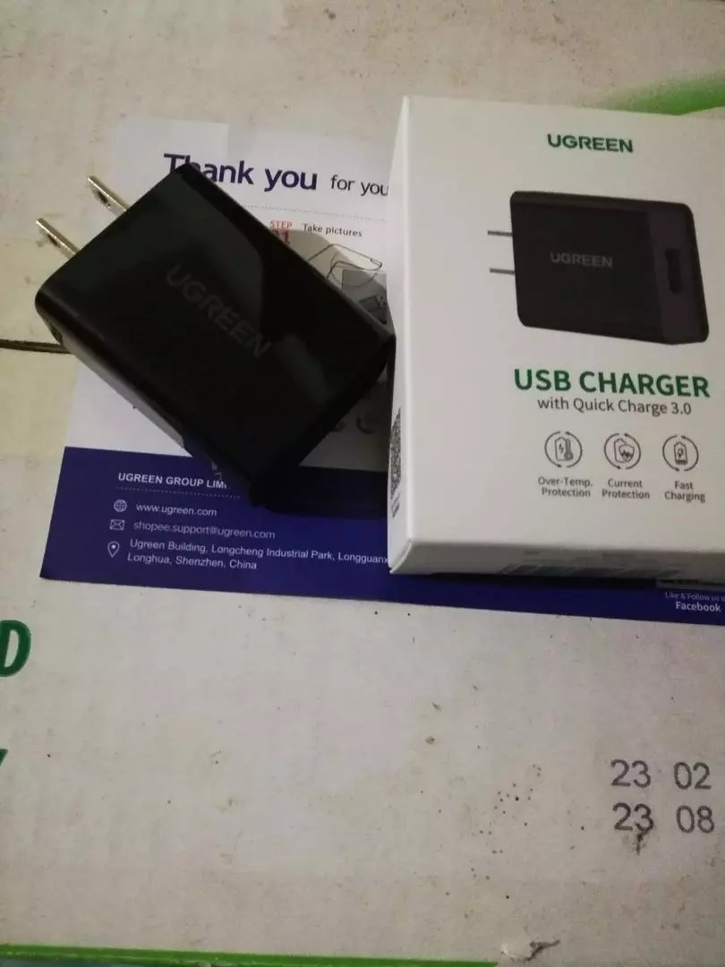 (US Plug) UGREEN Sạc nhanh 3.0 Bộ sạc tường 18W USB Adapter cho Y11 realme5 Huawei Y7 Pro Samsung j5 Samsung Galaxy J6+ Điện thoại Xiaomi