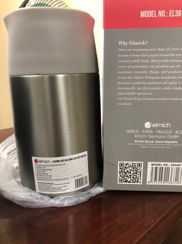 Bình đựng thức ăn giữ nhiệt inox 304 Elmich EL8336 dung tích 800ml ( Phiên bản nâng cấp bình 3671)