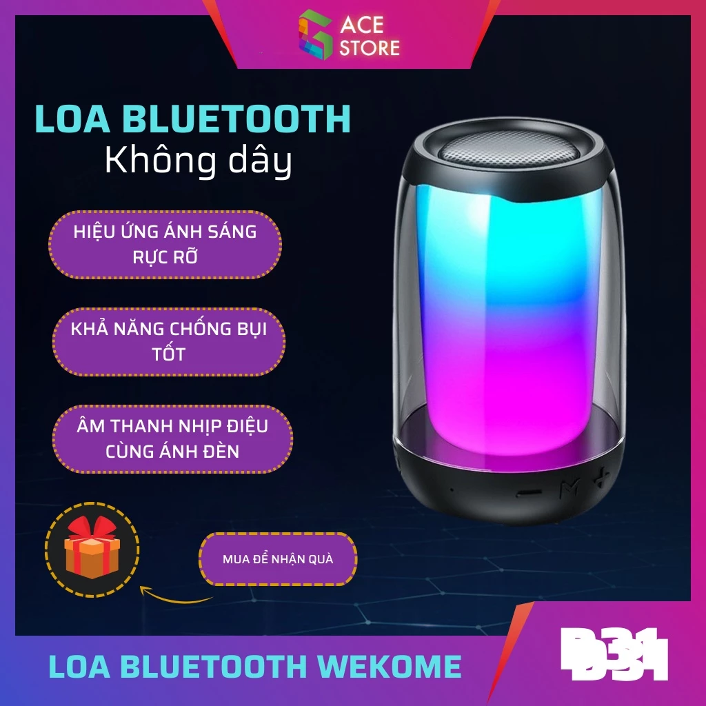 Loa bluetooth WEKOME DC31 - Âm siêu trầm Led RGB
