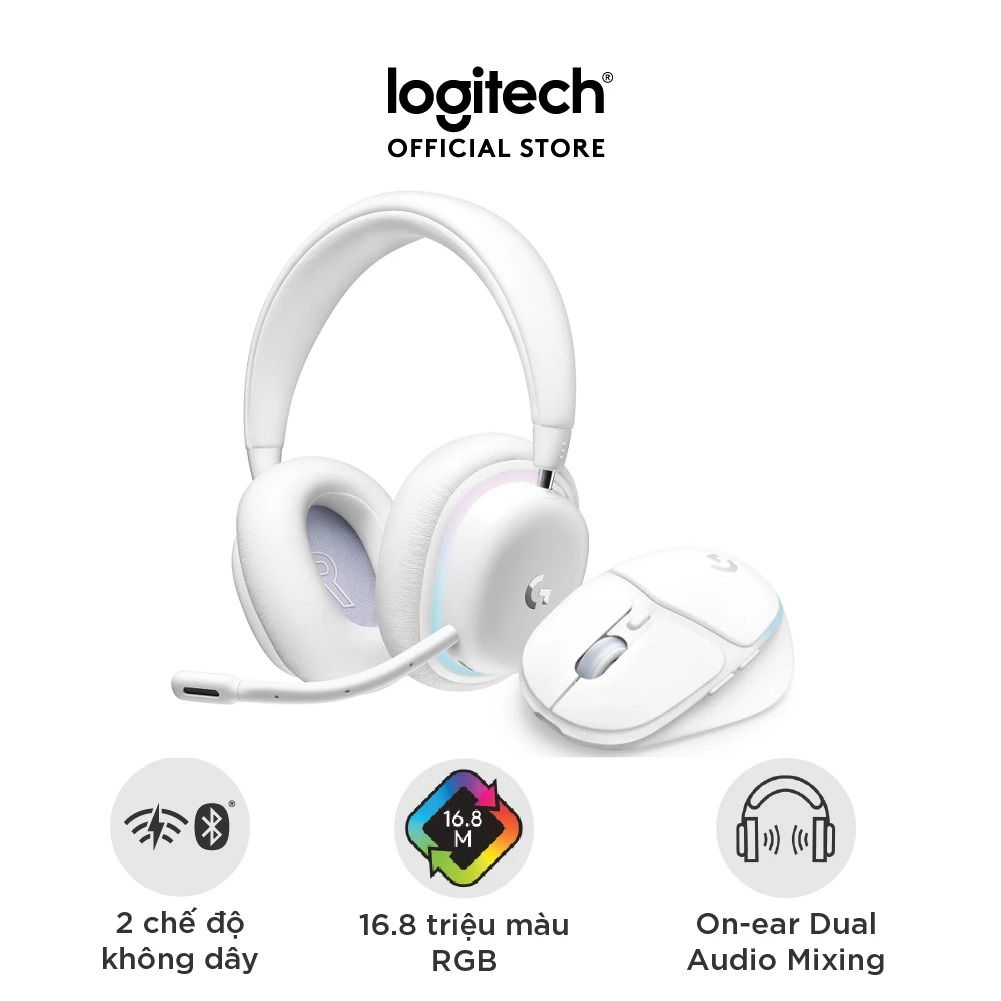 Bộ sưu tập Logitech Aurora: Combo Tai nghe G735 & Chuột G705 Không Dây