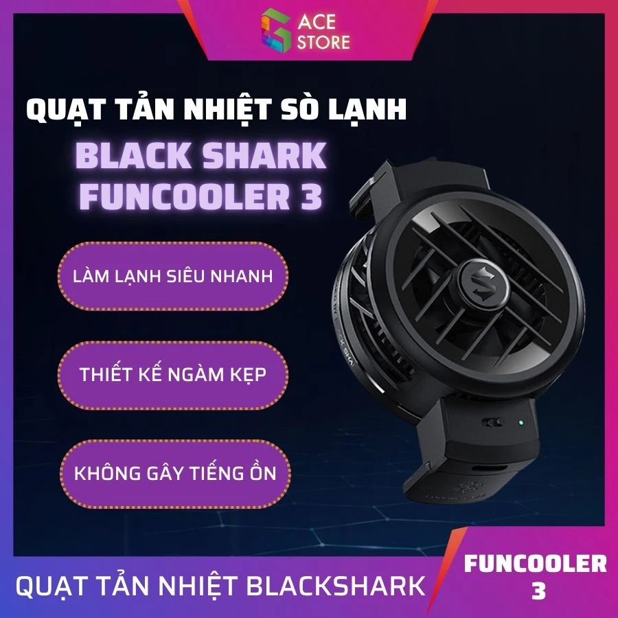 Quạt Tản Nhiệt Điện Thoại Black Shark FunCooler 3 (Giảm nhiệt tới 25℃ • LED RGB) | Gace Store