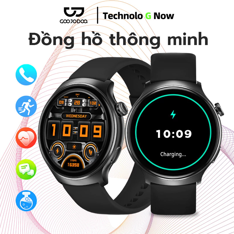 Đồng hồ thông minh đa chức năng GOOJODOQ 1,39 inch giám sát chống nước với điều khiển bằng giọng nói
