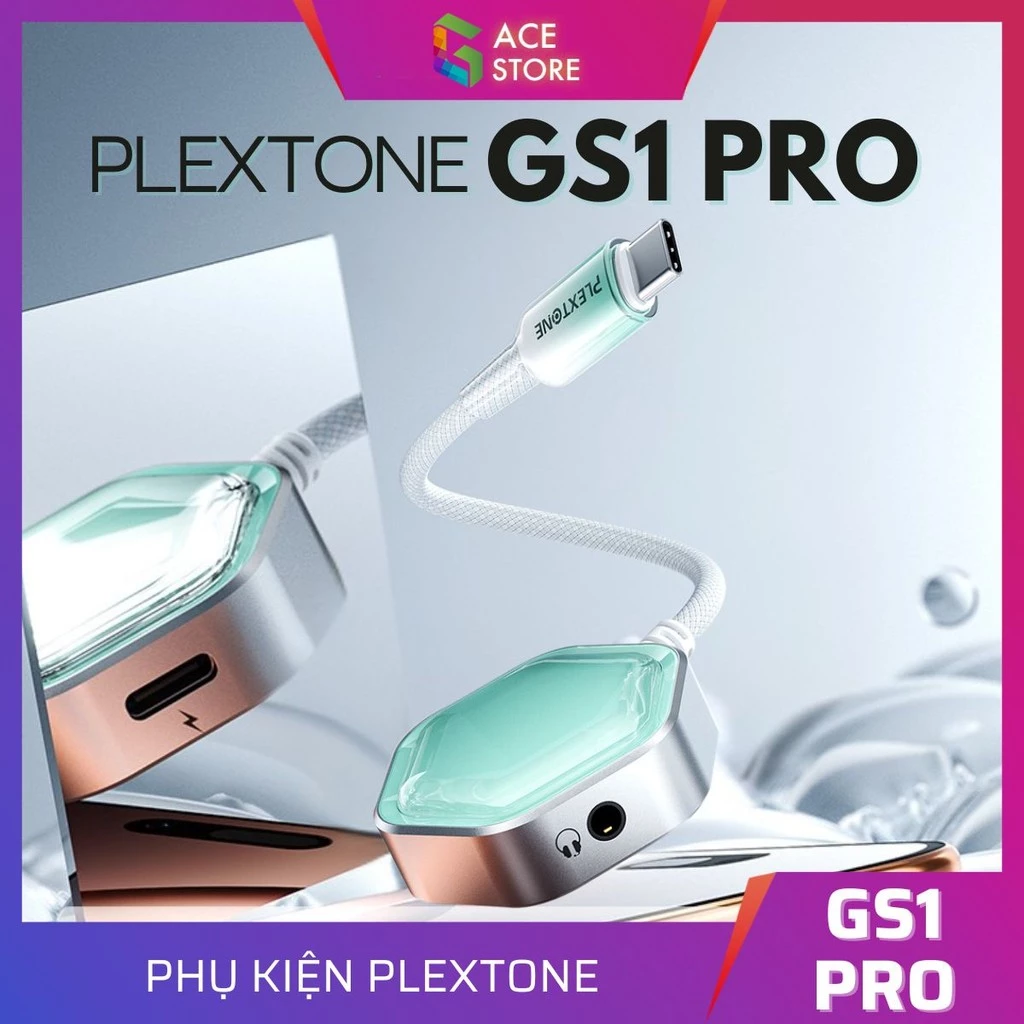 Plextone GS1 Pro – Jack chuyển Type-C sang 3.5mm kiêm sạc nhanh 60W
