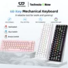 Bàn phím cơ có dây 68 phím rỗng GOOJODOQ 3 trục cơ học DIY có thể hoán đổi nóng với hiệu ứng đèn RGB