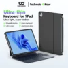Bàn phím nhẹ GOOJODOQ cho iPad Kết nối từ tính Bàn di chuột bằng kính mịn Màn hình LED và đa phương tiện