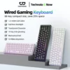 Bàn phím có dây Goojodoq 68 phím thiết kế tiện dụng với đèn RGB tương thích với nhiều hệ thống