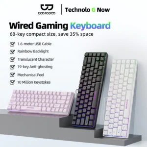Bàn phím có dây Goojodoq 68 phím thiết kế tiện dụng với đèn RGB tương thích với nhiều hệ thống
