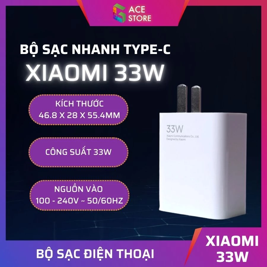Bộ Sạc Nhanh Type-C Xiaomi 33w | Gace Store