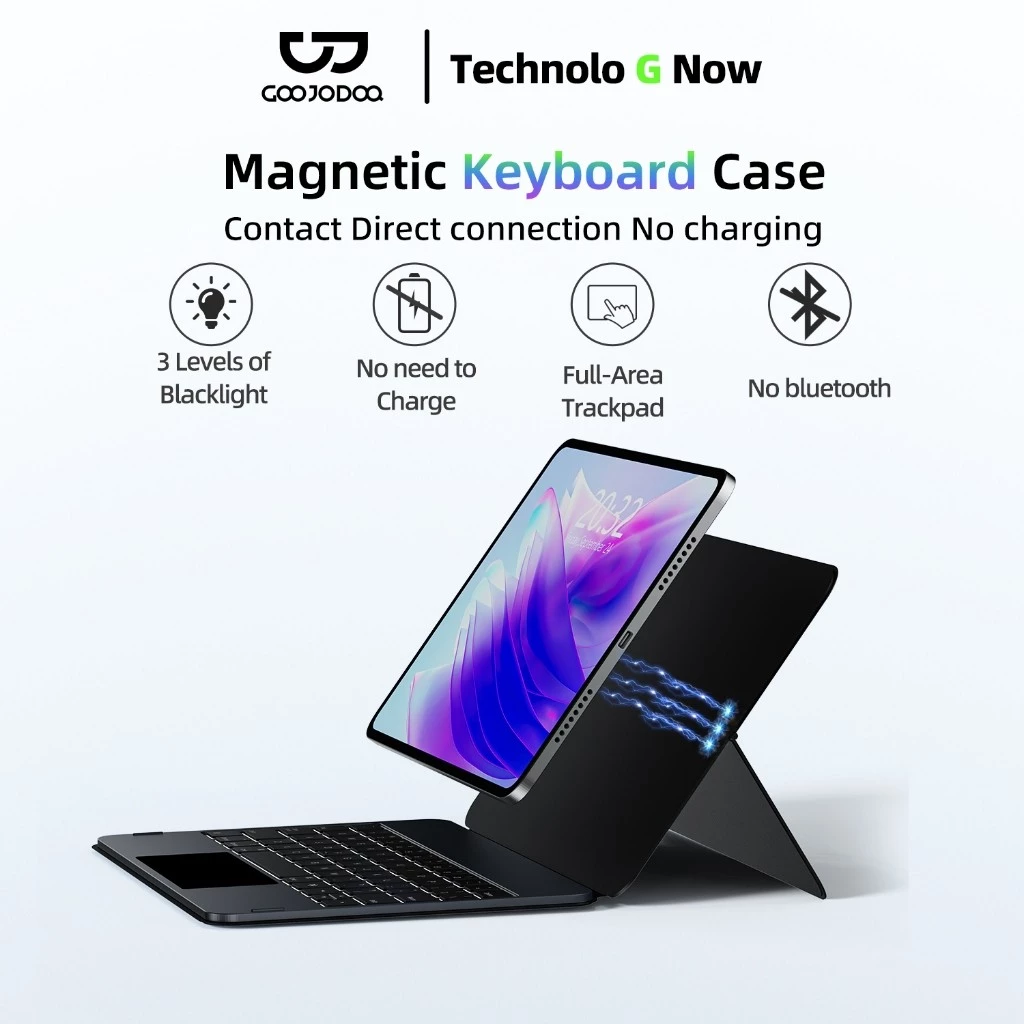 Bàn phím ma thuật hai trong một Goojodoq có góc điều chỉnh, bàn phím chống nước đa chức năng và đèn nền cho iPad Pro 11