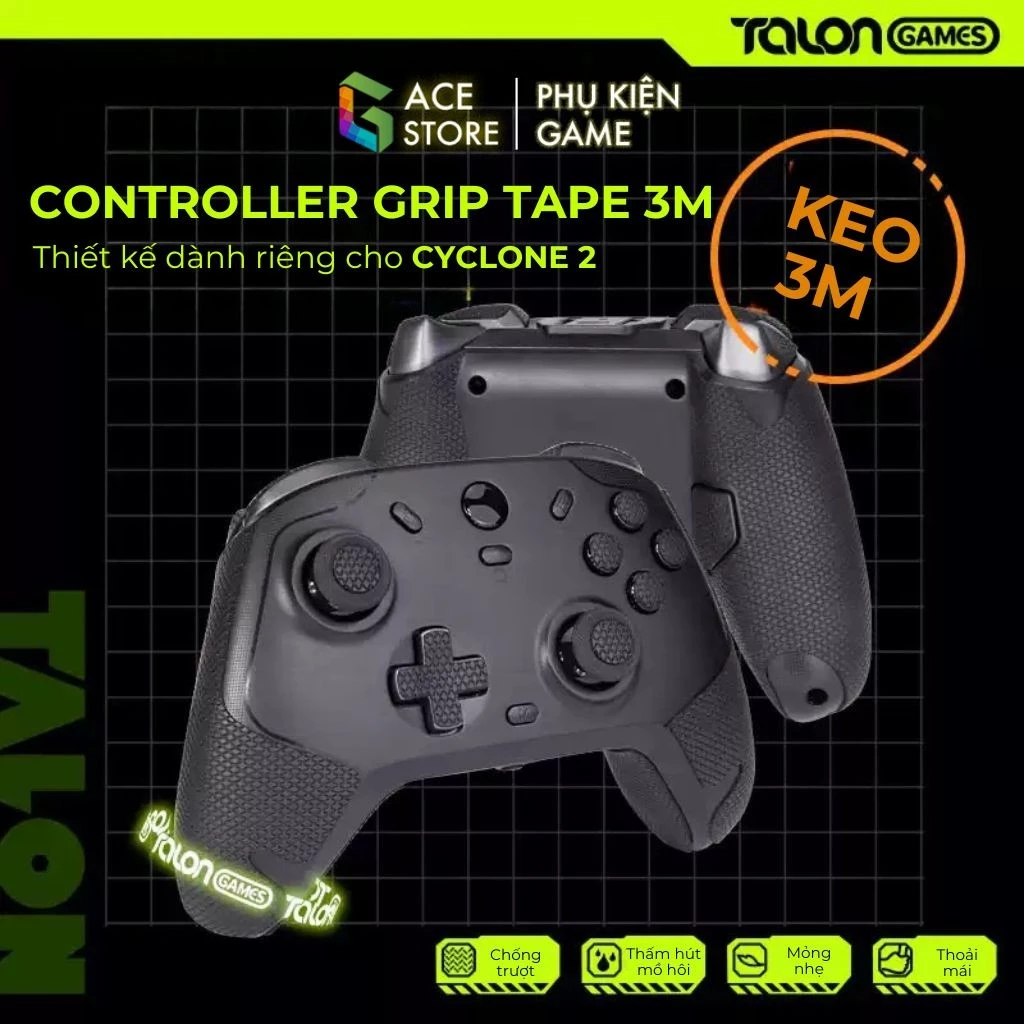 Miếng Dán Grip Tape 3M Chống Trượt Cho Tay cầm GameSir Cyclone 2 Full Bộ Đủ Nút