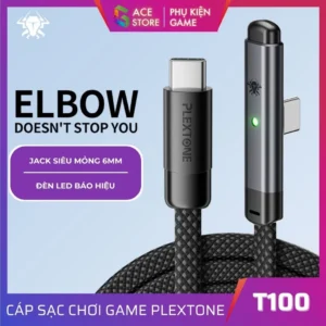 Cáp sạc chơi game Plextone T100 siêu bền, dài 1M - Hỗ trợ sạc nhanh 66W, truyền dữ liệu