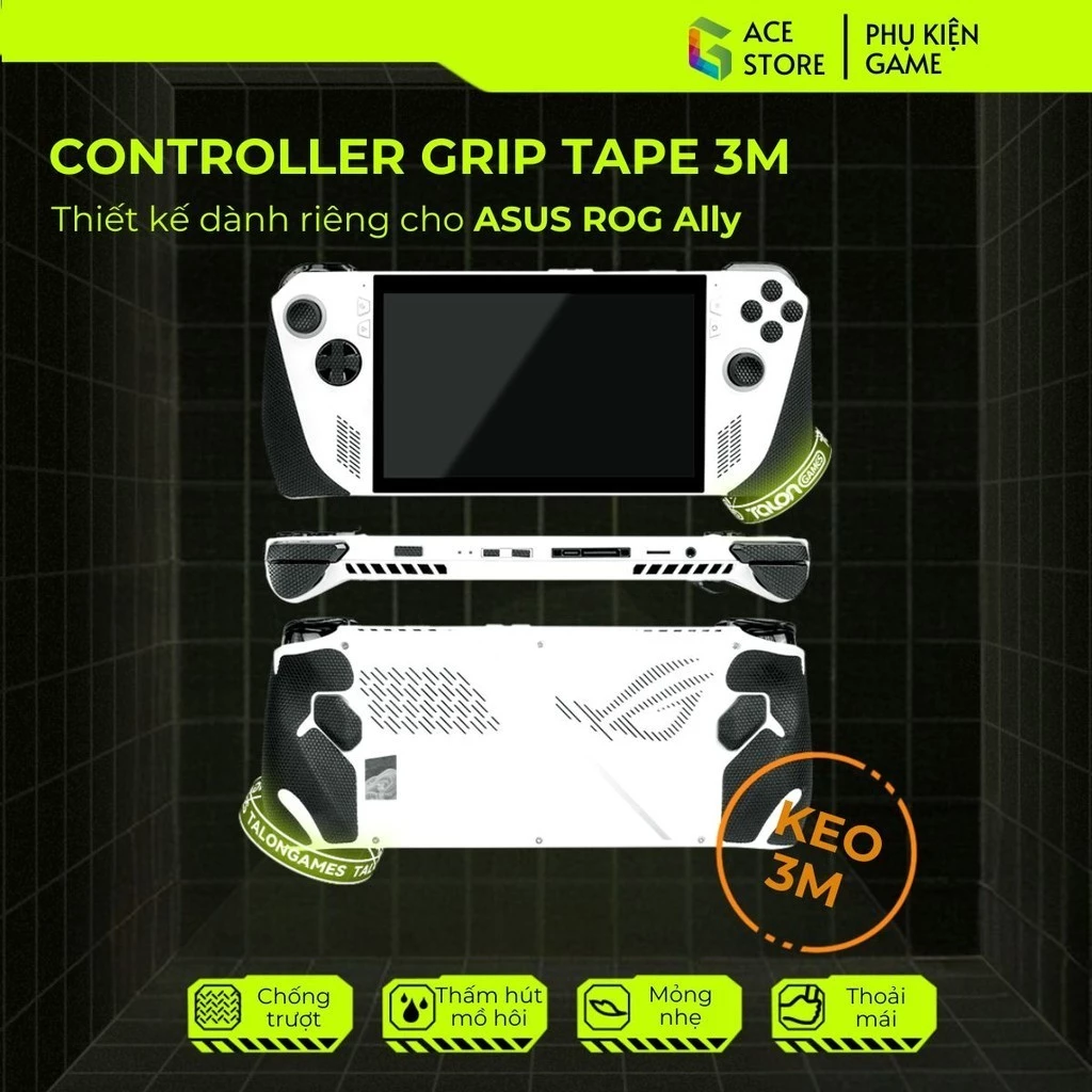 Miếng Dán Grip Tape 3M Chống Trượt Cho Máy chơi game ASUS ROG Ally Full Bộ Đủ Nút