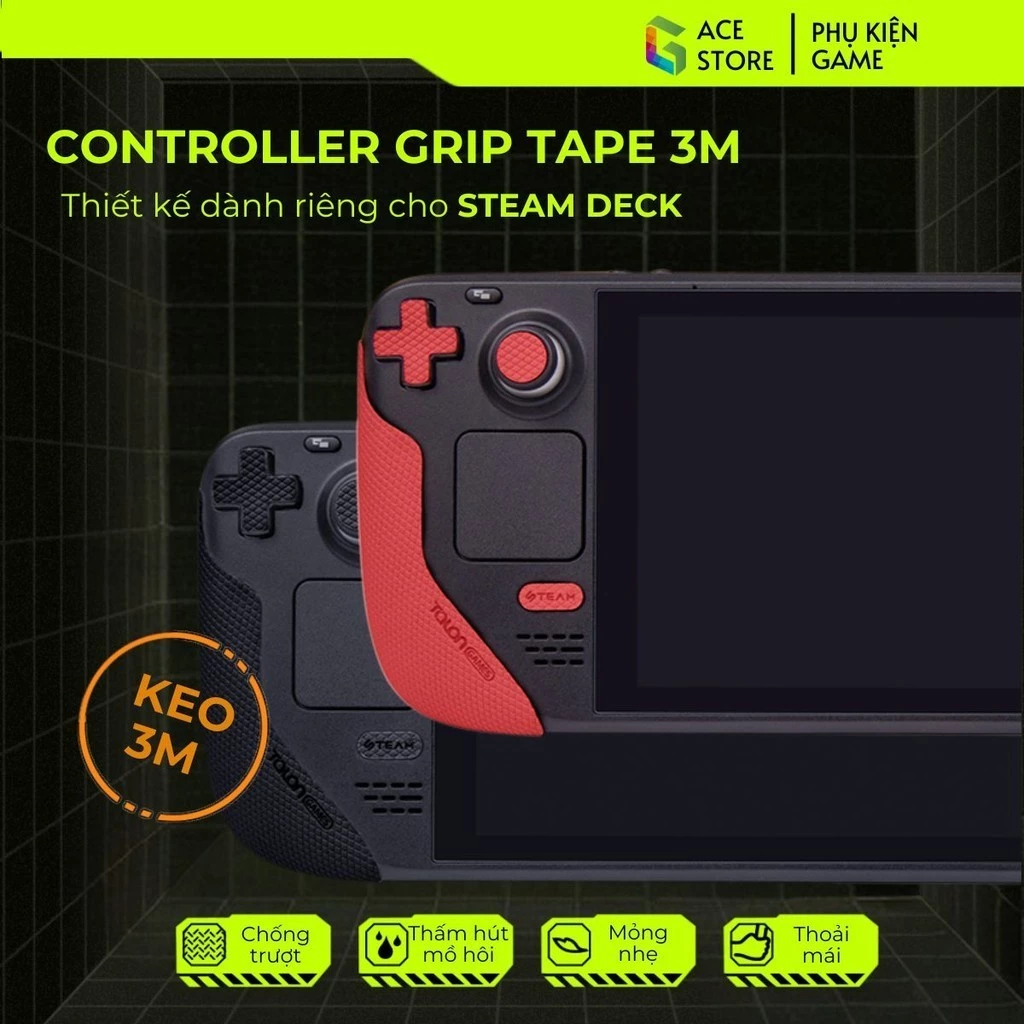Miếng Dán Grip Tape 3M Chống Trượt Cho Máy chơi game Steam Deck Full Bộ Đủ Nút