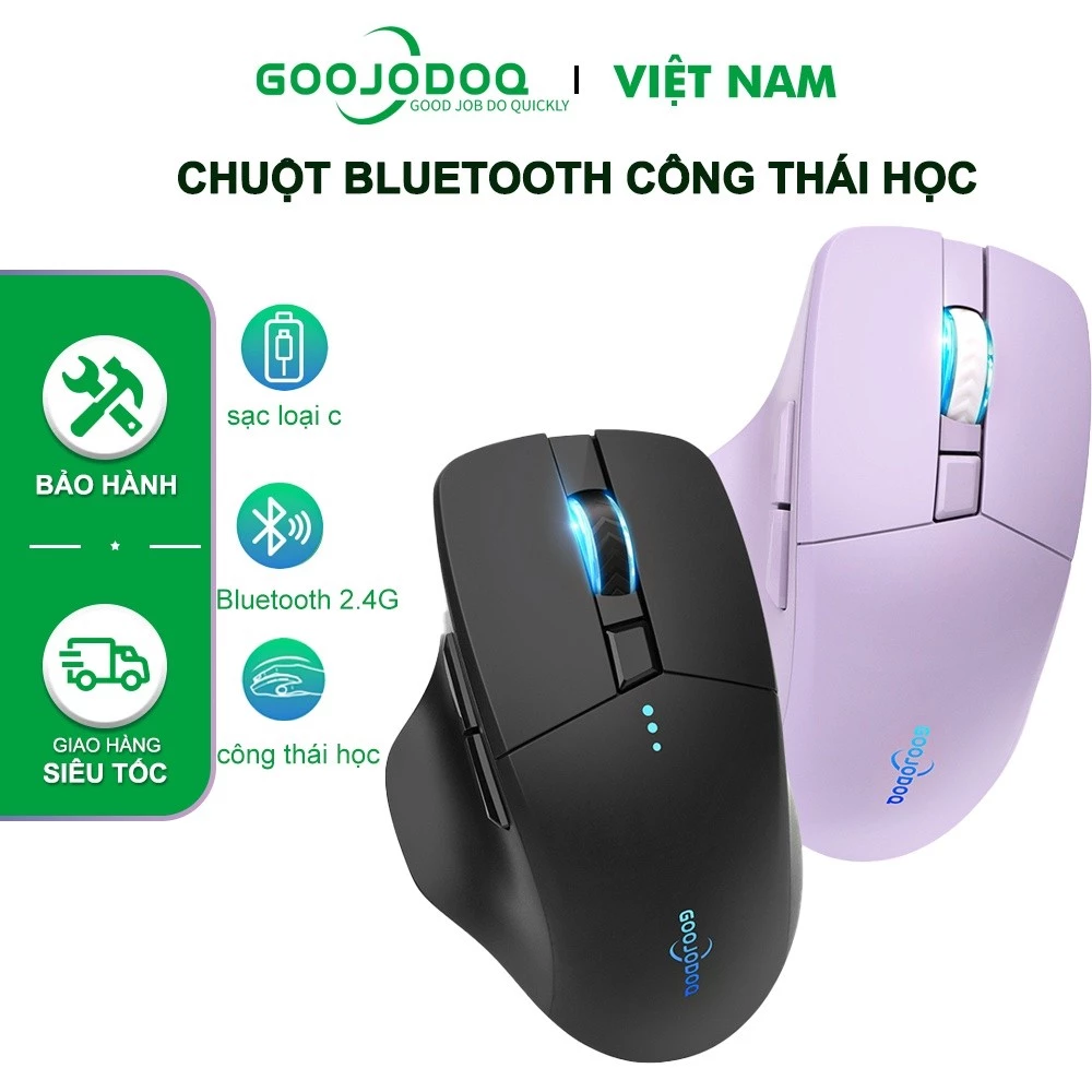 Chuột không dây GOOJODOQ Bluetooth 4000DPI Máy tính USB 2.4GHz Công thái học cho chơi game